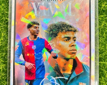Lamine yamal barcelona custom art football fan trading card