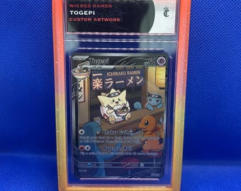 Togepi pokemon custom fan artwork trading card slab with guard
