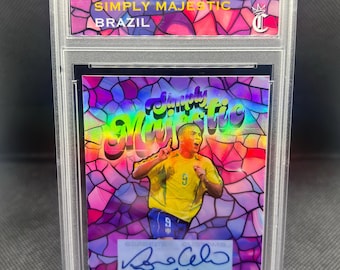 Ronaldo r9 brazil custom art football fan trading card slab