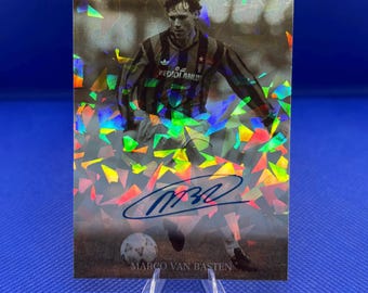 Marco van basten ac milan custom signed print football trading card