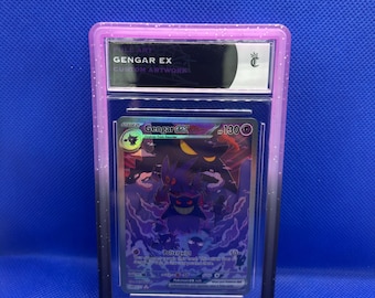Gengar ex pokemon custom fan artwork trading card slab with guard