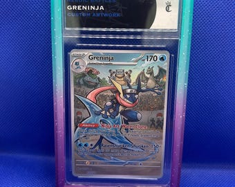 Greninja pokemon custom fan artwork trading card slab with guard