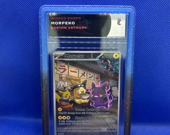 Morpeko pokemon custom fan artwork trading card slab with guard