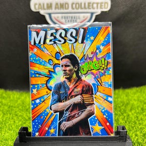 Lionel messi barcelona custom art football fan trading card