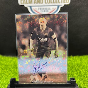 Andreas iniesta barcelona custom art fan trading card