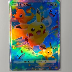 Carte à collectionner fan d'art personnalisé Pikachu charmander bulbasaur Evoli pokemon tcg pocket