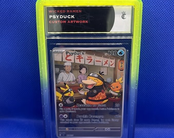 Psyduck pokemon custom fan artwork trading card slab with guard
