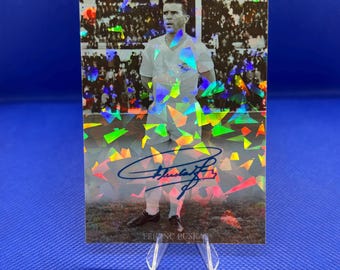 Ferenc puscas real madrid fc custom art signed print holographic football trading card