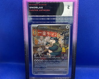 Snorlax pokemon custom fan artwork trading card slab with guard