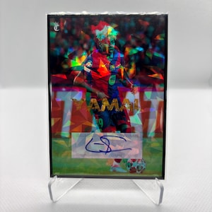 Lamine yamal barcelona glitch custom art football fan trading card
