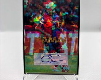 Lamine yamal barcelona glitch custom art football fan trading card