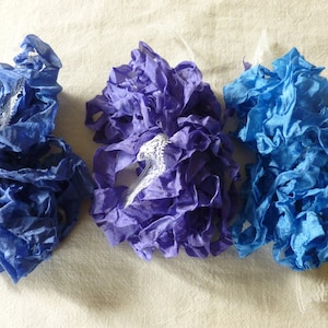 A Nice Assortment of Assorted Blues and Purples Seam Binding, Crinkled Seam Binding, Crafting Binding, Five Yards of EACH