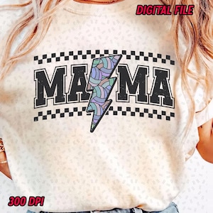 Retro Mom Lightning Bolt Volleyball Mama, Retro Baseball Vibes png, Baseball Season Png, Retro Baseball Mom Png, Best Gift For Mom Png