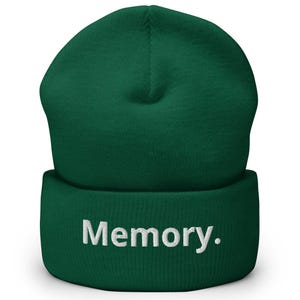 Memory Embroidered Beanie | Cuffed Knit Hat for Nostalgic Souls | Cozy Winter Cap Gift for Him Her