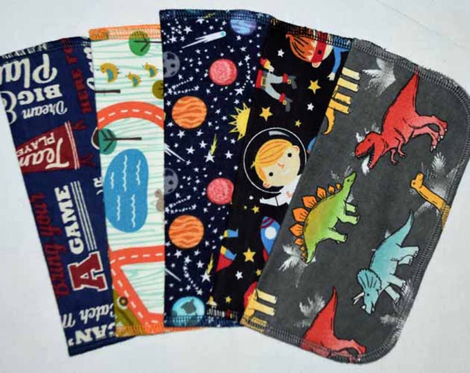 1 Ply Printed Flannel Little Wipes 8x8 Inches Dinosaurs