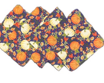 Pumpkin Thanksgiving Fall Harvest Holiday Napkins - Set of 2 or 6 - Perfect for hosting, decorating, and making your home festive