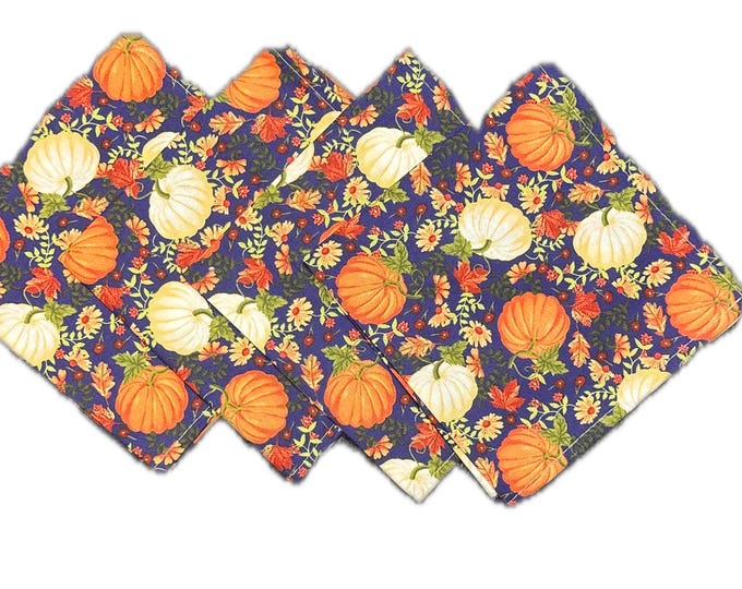 Pumpkin Thanksgiving Fall Harvest Holiday Napkins - Set of 2 or 6 - Perfect for hosting, decorating, and making your home festive