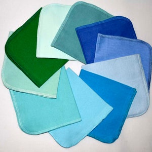 1 Ply Solid Cotton Flannel 12x12 Inches Paperless Towels Set of 10 Choose your color set · Handmade in the USA!