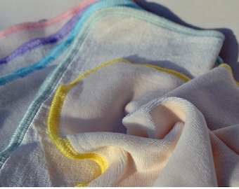 Organic Cotton and Bamboo Velour OBV Little Wipes 8x8 1-Ply  Great for Baby Wash Cloths · Handmade in the USA!