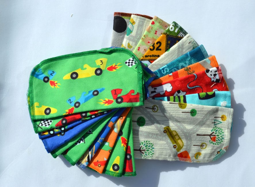 1 Ply Printed Flannel 8x8 Inches Little Wipes Set of 5 Feeling Groovy 