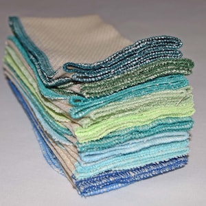 1-Ply Unbleached Birsdseye Cotton Paperless Towels Your choice of color edging image 3