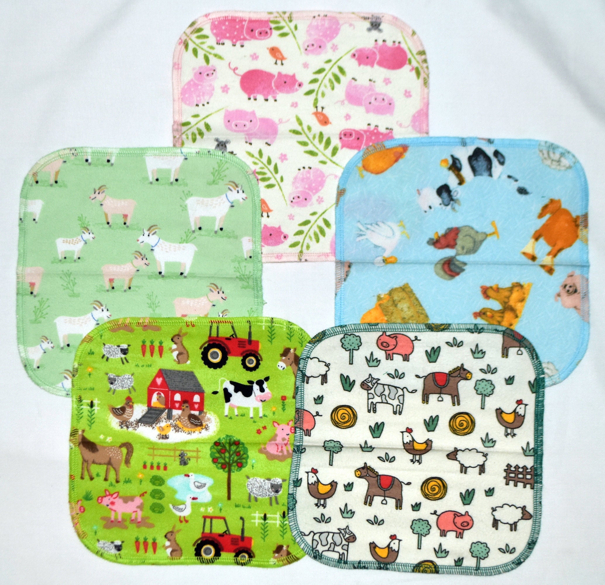 Flannel 1 Ply All Things Girl Flannel Washable Kids Lunchbox Napkins 8x8 inches 5 Pack Little Wipes R