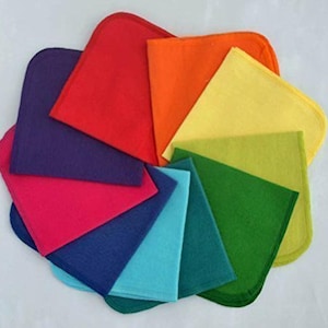 1 Ply Solid Cotton Flannel 12x12 Inches Paperless Towels Set of 10 Choose your color set · Handmade in the USA!
