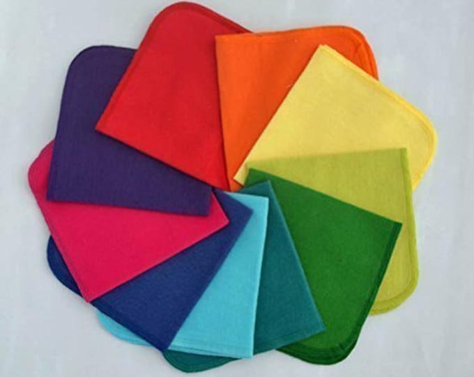 2 Ply Solid Cotton Flannel 12x12 Inches Unpaper Towels Set of 10 Choose your color set · Handmade in the USA!