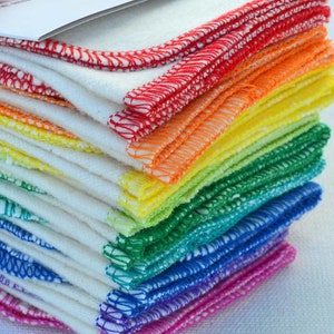 White Organic Cotton Flannel Paperless Towels or Napkins, 2 Ply,  Larger size -- Your Choice of Color and Quantity · Handmade in the USA!