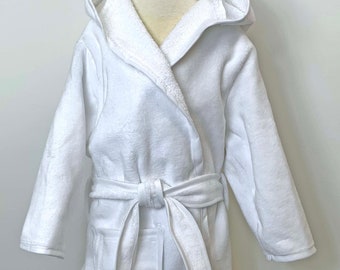 Kids Hooded Cotton Terry Velour Robes - Bathrobe-Boys Girls Pool Robe-Hotel Robe - Beach Coverup - Personalized or Blank- USA Made-Style 120