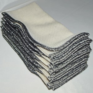 1-Ply Unbleached Birsdseye Cotton Paperless Towels Your choice of color edging image 7