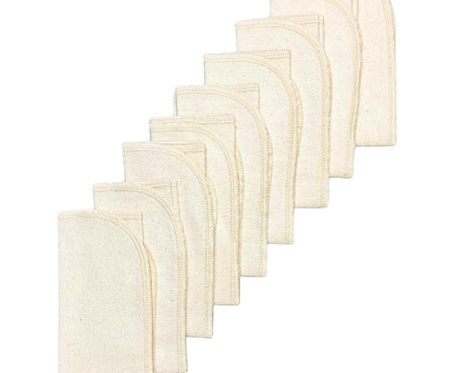 1 Ply Organic Cotton Paperless Towels - 11x12 inches Organic Birdseye Cotton - Choice of Edging Color and Quantity · Handmade in the USA!