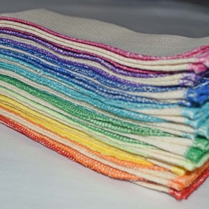 1-Ply Unbleached Birsdseye Cotton Paperless Towels Your choice of color edging image 4