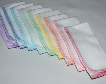 PaperLess Towels Set of 10 --  Spring Assortment in White Birdseye Fabric