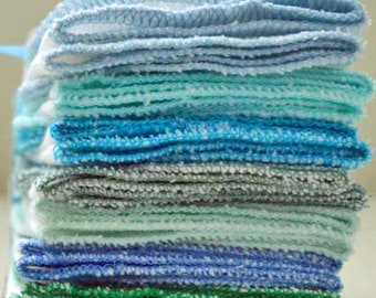 Extra Big Stack of 50 Paperless Towels in White Birdseye Cotton with Your Choice of Colored Edging