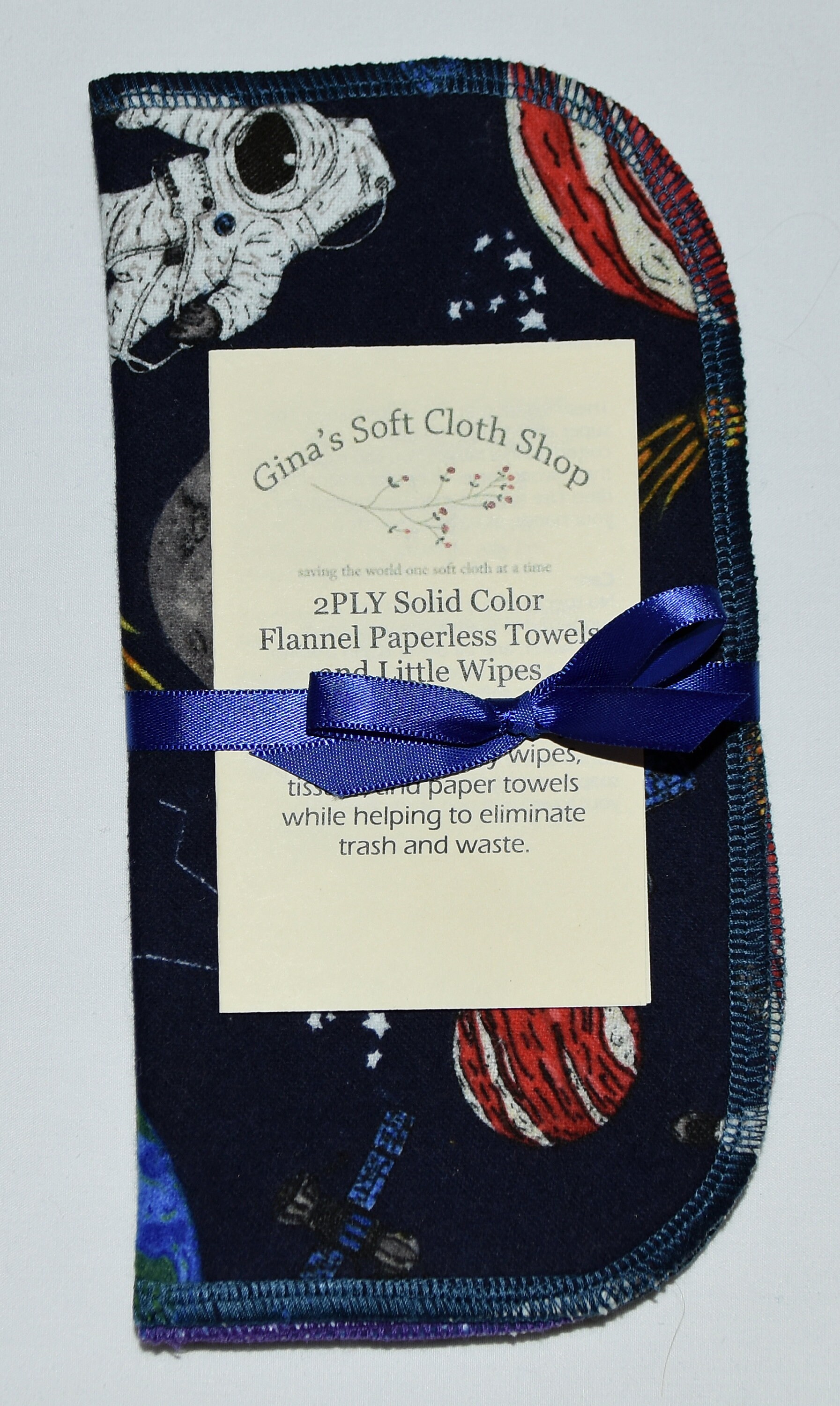 Flannel R 2 Ply Printed Flannel Washable Out of This WORLD- Set Napkins 8x8 inches 5 Pack Little Wipes