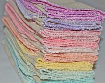 2-Ply 14x14 Large Size Unbleached Cotton Paperless Towels or Napkins*****Your choice of color edging · Handmade in the USA!