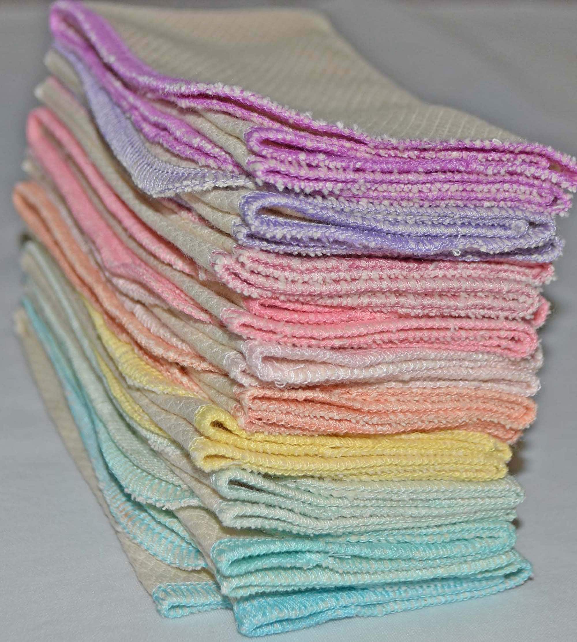 2-Ply 14x14 Large Size Unbleached Cotton Paperless Towels or Napkins*****Your choice of color edging · Handmade in the USA!
