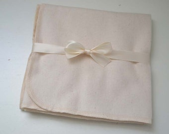 Organic Flannel Receiving or Swaddling Blanket. Organic Cotton Flannel Sheet.  Sewn with Organic Cotton Thread · Handmade in the USA!