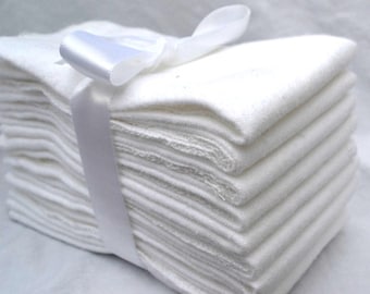 White Flannel Paperless Towels, Wipes, or Napkins 11x12 inch size -- Your Choice of Color and Quantity