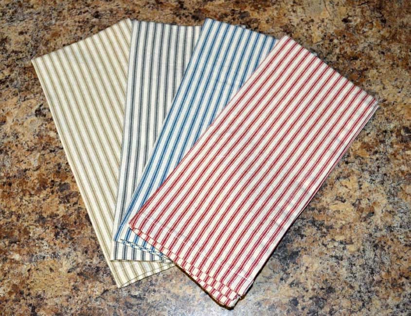 Sets of 2 Ticking Stripe Hanging Kitchen Towels