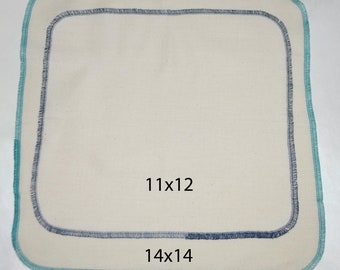2-Ply 12x12 Pre Shrunk Large Size Dyed Cotton Paperless Towels or Napkins GOTS Certified Organic Your choice of color · Handmade in the USA!