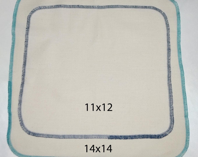 2-Ply 12x12 Pre Shrunk Large Size Dyed Cotton Paperless Towels or Napkins GOTS Certified Organic Your choice of color · Handmade in the USA!