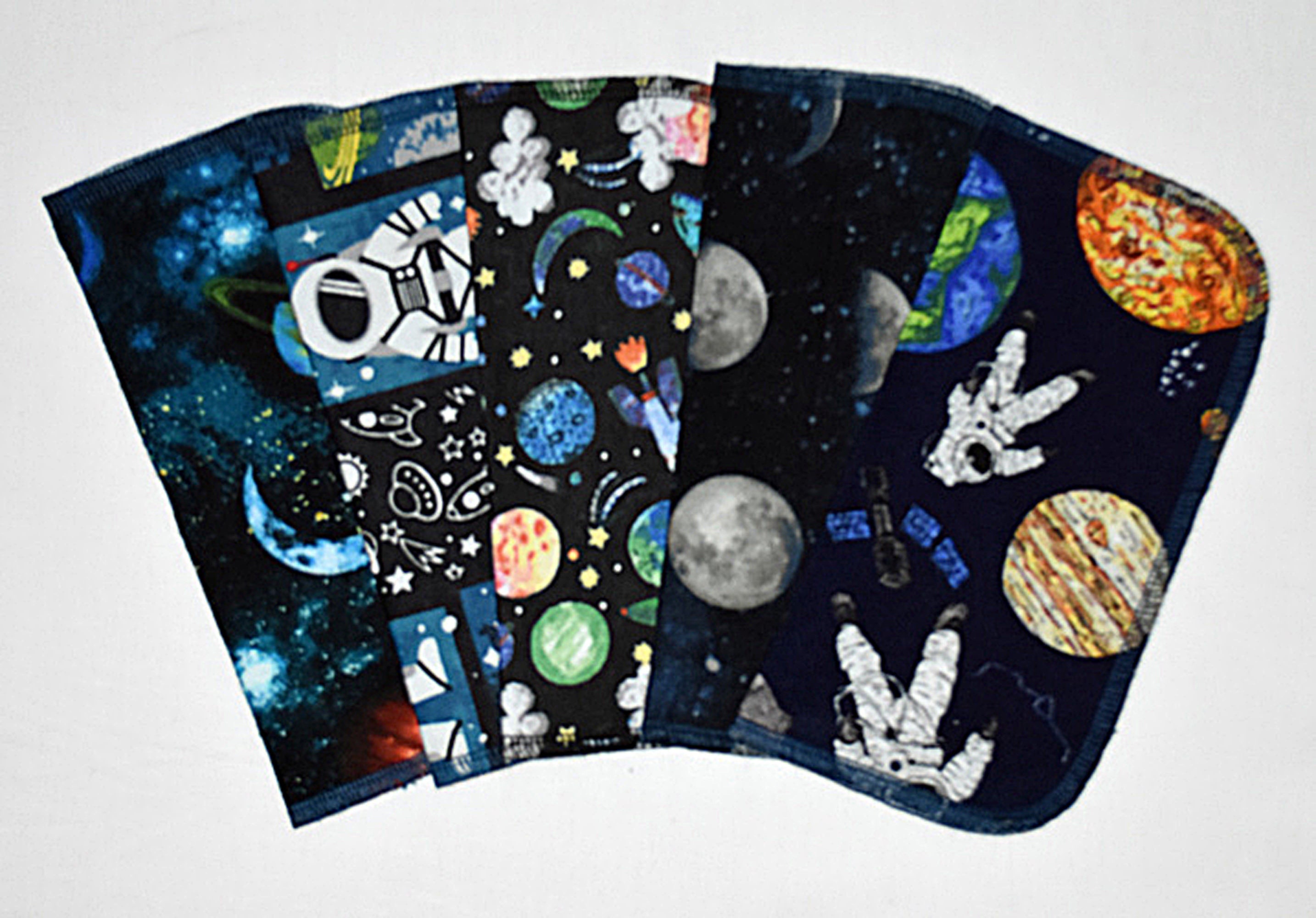 Flannel R 2 Ply Printed Flannel Washable Out of This WORLD- Set Napkins 8x8 inches 5 Pack Little Wipes