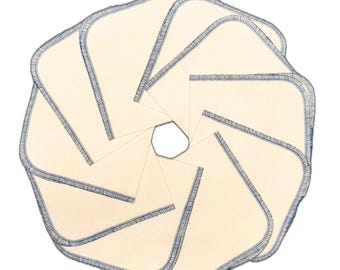 Half-Sheet Size 2Ply Paperless Towels in Unbleached Birdseye Cotton - Your Choice of Colored Edging and Pack Quantity · Handmade in the USA!