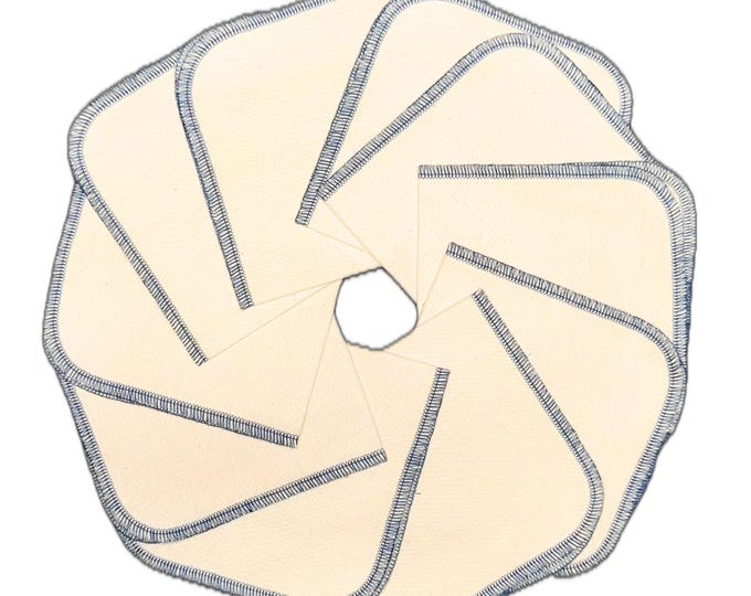Half-Sheet Size 2Ply Paperless Towels in Unbleached Birdseye Cotton - Your Choice of Colored Edging and Pack Quantity · Handmade in the USA!
