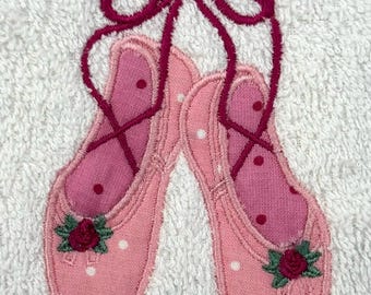 Embroidery Ballerina Slippers Simple Embroidery for Aprons, T-Shirts, Pillows, Robes, Etc.