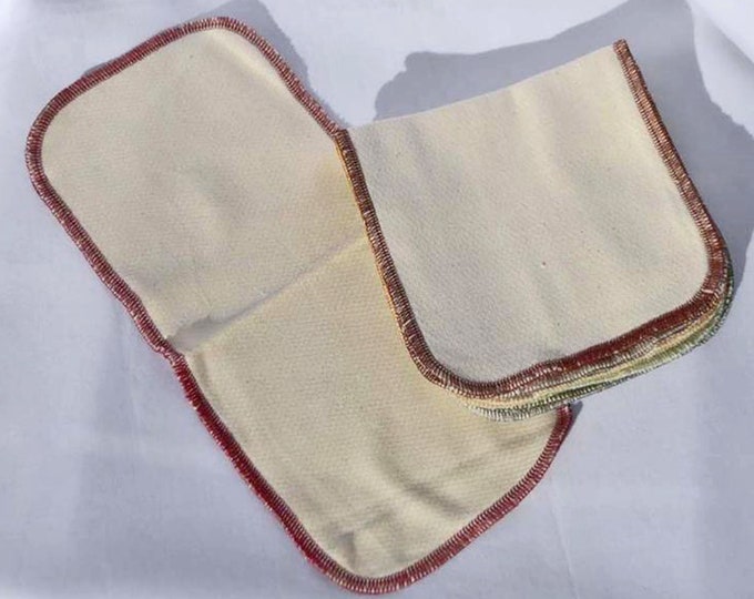 Organic Cotton Birdseye 2-Ply Half Sheet Paperless Towels*****Your Choice of Edging Color and Quantity · Handmade in the USA!