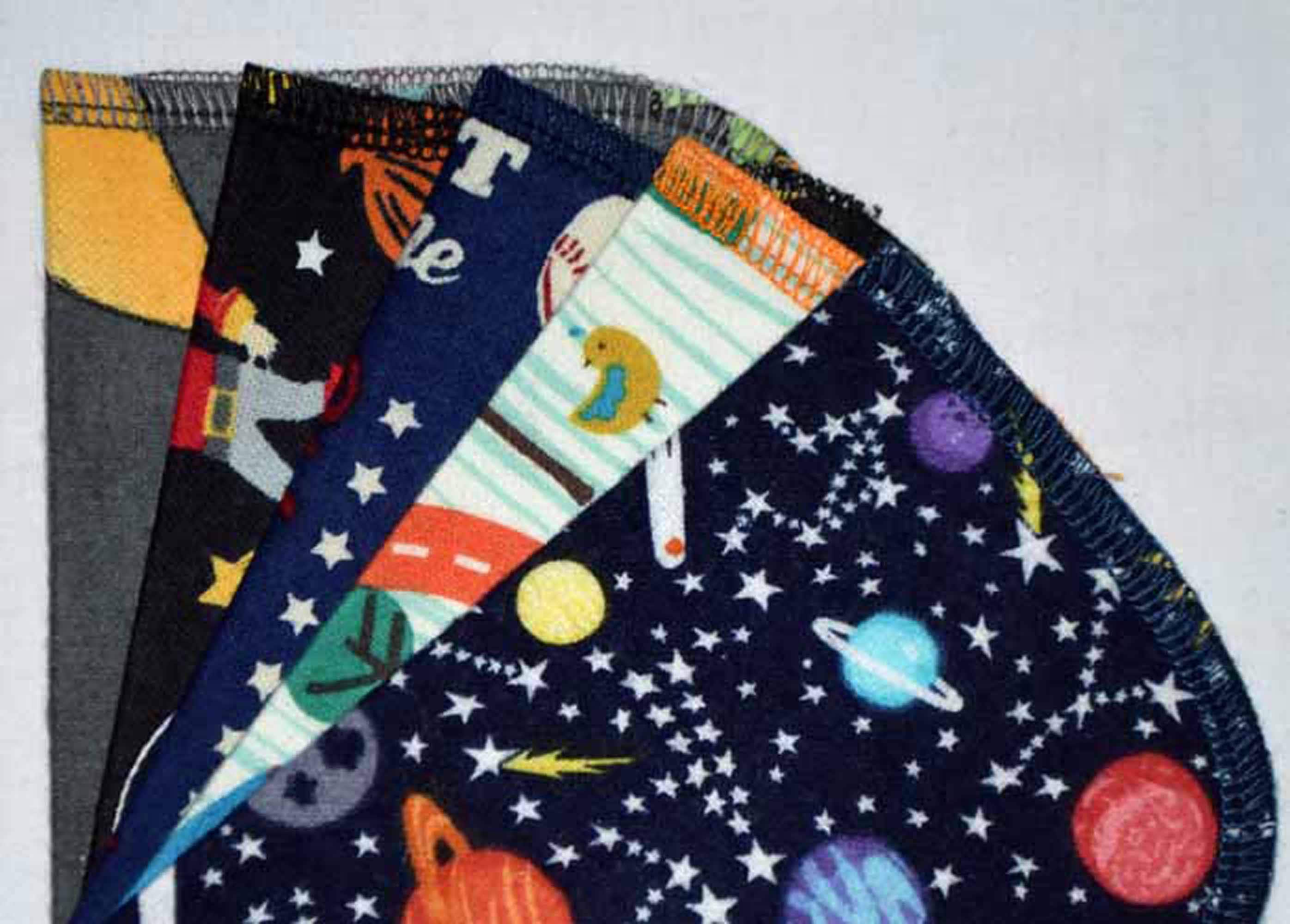 Flannel R 2 Ply Printed Flannel Washable Out of This WORLD- Set Napkins 8x8 inches 5 Pack Little Wipes