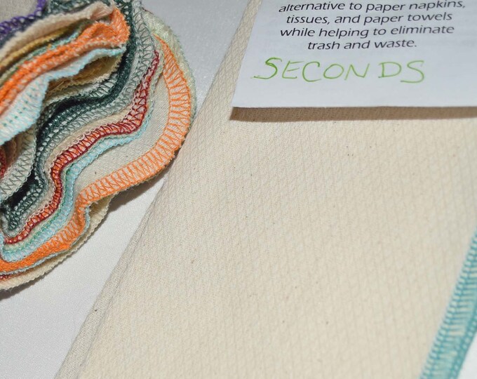 SECONDS 1PLY 8x8 inches UNBLEACHED Baby Wipes, Napkins or Washcloths, Pack of 10 - Great Bargain